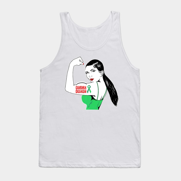 Organ Donor Women With Tattoo Organ Transplant Tank Top by Stick Figure103